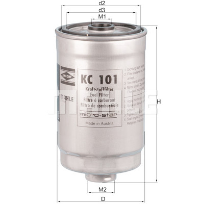 Filtre à carburant MAHLE ORIGINAL KC 101