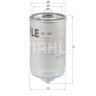 Filtre à carburant MAHLE ORIGINAL KC 102