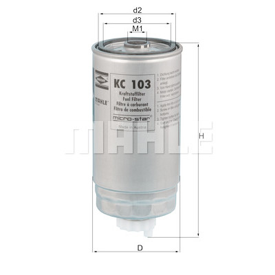 Filtre à carburant MAHLE ORIGINAL KC 103