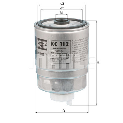Filtre à carburant MAHLE ORIGINAL KC 112