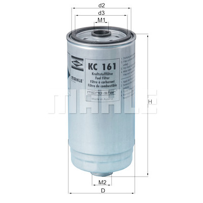 Filtre à carburant MAHLE ORIGINAL KC 161