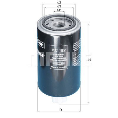 Filtre à carburant MAHLE ORIGINAL KC 192
