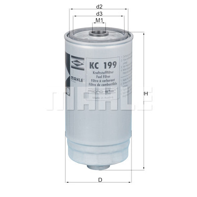 Filtre à carburant MAHLE ORIGINAL KC 199
