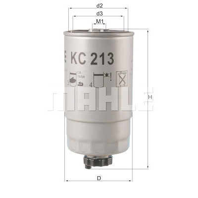 Filtre à carburant MAHLE ORIGINAL KC 213