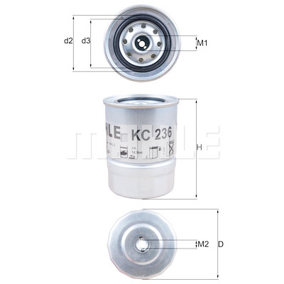 Filtre à carburant MAHLE ORIGINAL KC 236