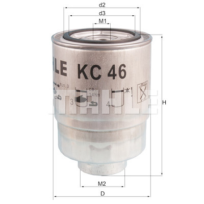 Filtre à carburant MAHLE ORIGINAL KC 46