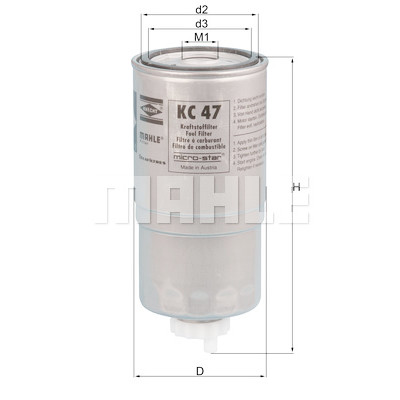 Filtre à carburant MAHLE ORIGINAL KC 47
