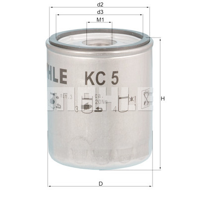 Filtre à carburant MAHLE ORIGINAL KC 5