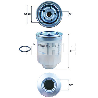 Filtre à carburant MAHLE ORIGINAL KC 510D