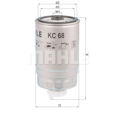 Filtre à carburant MAHLE ORIGINAL KC 68