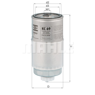 Filtre à carburant MAHLE ORIGINAL KC 69