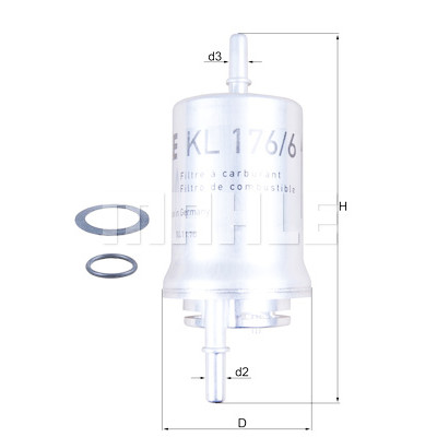 Filtre à carburant MAHLE ORIGINAL KL 176/6D