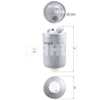 Filtre à carburant MAHLE ORIGINAL KL 476D
