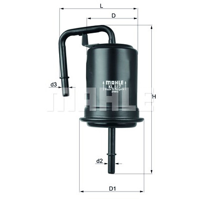 Filtre à carburant MAHLE ORIGINAL KL 517