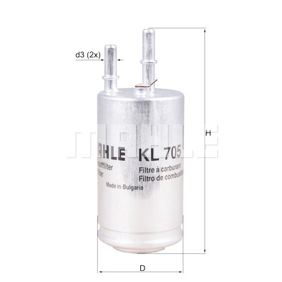 Filtre à carburant MAHLE ORIGINAL KL 705
