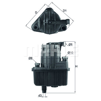 Filtre à carburant MAHLE ORIGINAL KL 832D
