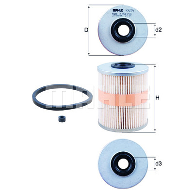 Filtre à carburant MAHLE ORIGINAL KX 206D