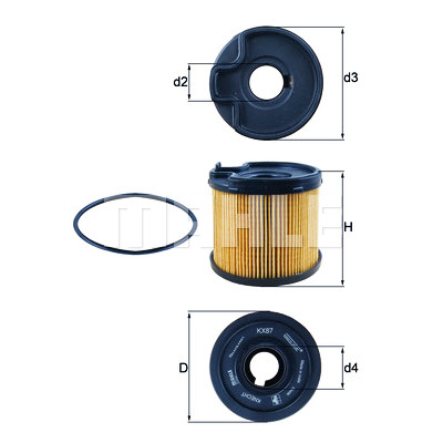 Filtre à carburant MAHLE ORIGINAL KX 87D