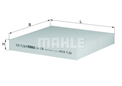 Filtre à air d'habitacle MAHLE ORIGINAL LA 136