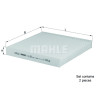 Filtre à air d&#39;habitacle MAHLE ORIGINAL LA 630/S