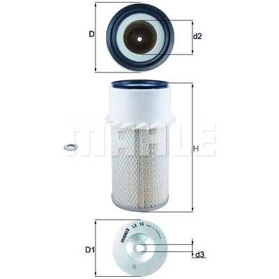 Filtre à air MAHLE ORIGINAL LX 16
