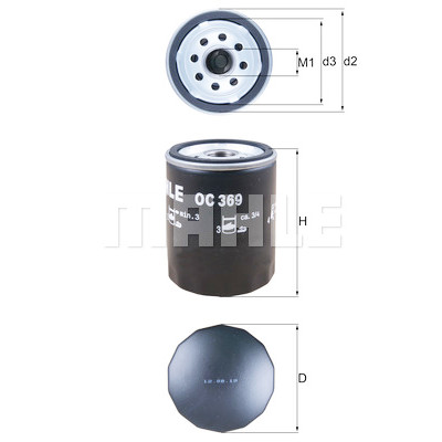 Filtre à huile MAHLE ORIGINAL OC 369