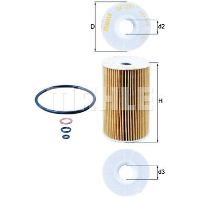 Filtre à huile MAHLE ORIGINAL OX 127/1D