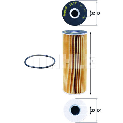 Filtre à huile MAHLE ORIGINAL OX 133D