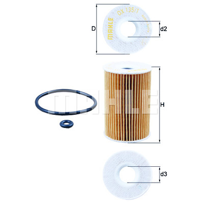 Filtre à huile MAHLE ORIGINAL OX 135/1D