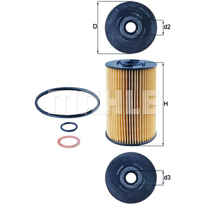 Filtre à huile MAHLE ORIGINAL OX 150D1