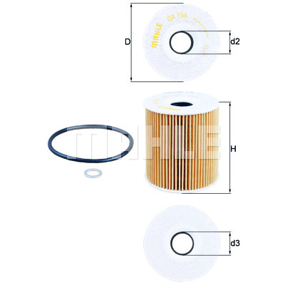 Filtre à huile MAHLE ORIGINAL OX 156D
