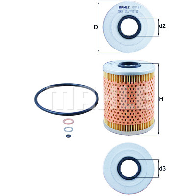 Filtre à huile MAHLE ORIGINAL OX 187D