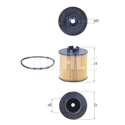 Filtre à huile MAHLE ORIGINAL OX 341D