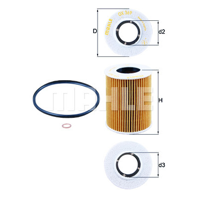 Filtre à huile MAHLE ORIGINAL OX 369D