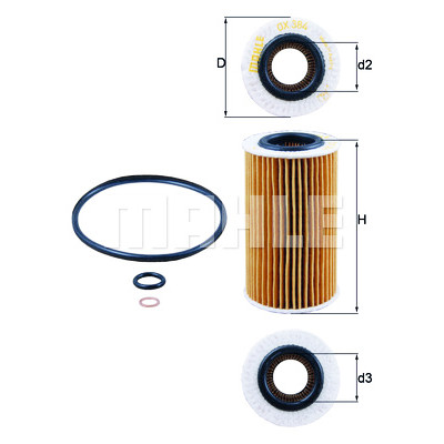 Filtre à huile MAHLE ORIGINAL OX 384D