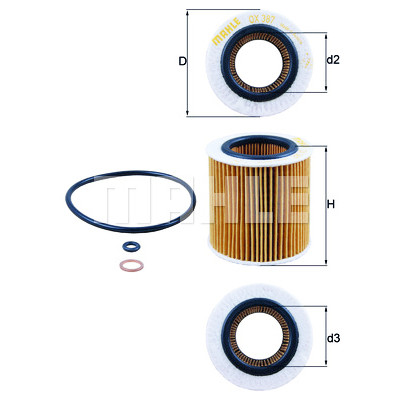 Filtre à huile MAHLE ORIGINAL OX 387D