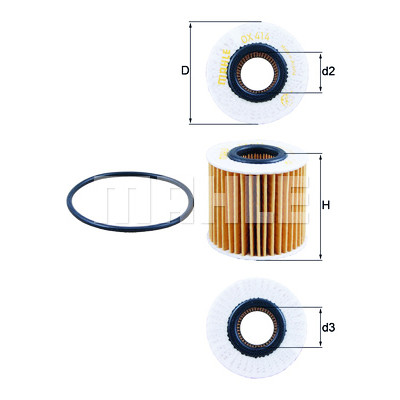 Filtre à huile MAHLE ORIGINAL OX 414D2