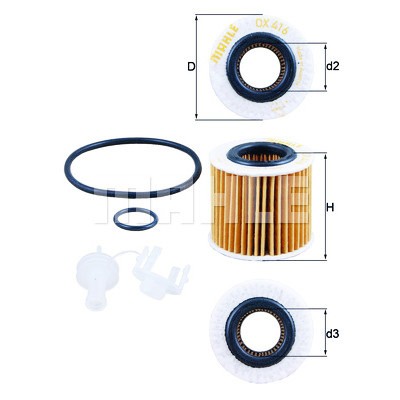 Filtre à huile MAHLE ORIGINAL OX 416D2