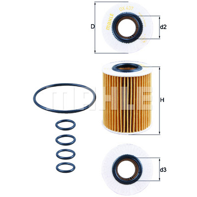 Filtre à huile MAHLE ORIGINAL OX 437D