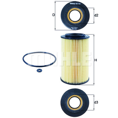 Filtre à huile MAHLE ORIGINAL OX 773D