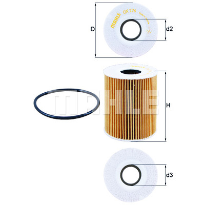 Filtre à huile MAHLE ORIGINAL OX 776D