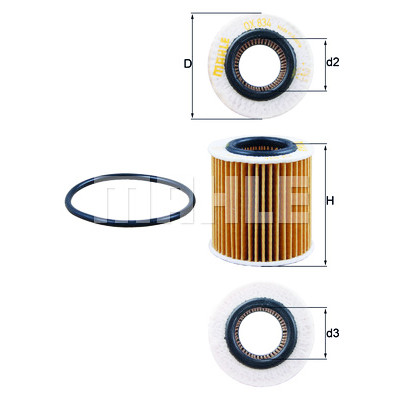 Filtre à huile MAHLE ORIGINAL OX 834D