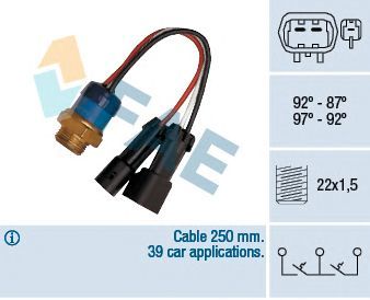 Interrupteur de température, ventilateur de radiateur FAE 38090