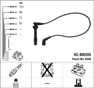 Jeu de câbles d'allumage NGK 548