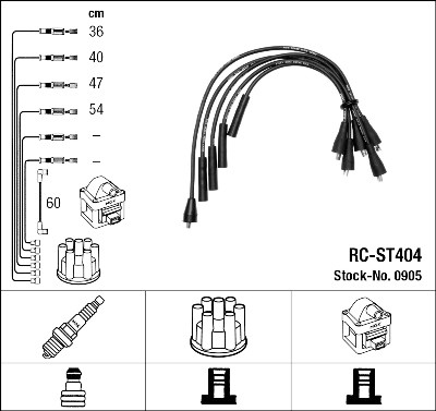 Jeu de câbles d'allumage NGK 905
