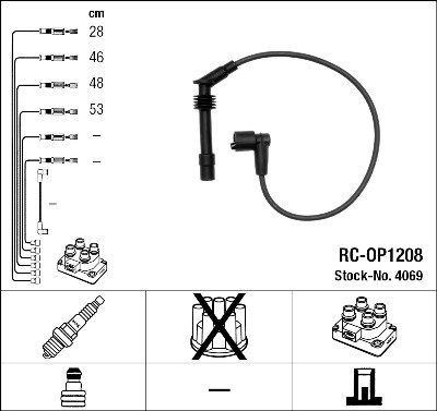 Jeu de câbles d'allumage NGK 4069
