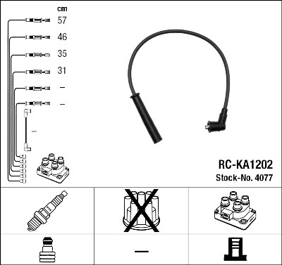 Jeu de câbles d'allumage NGK 4077