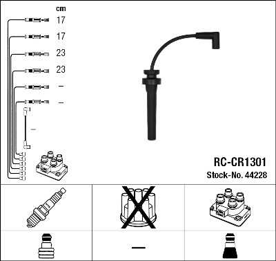 Jeu de câbles d'allumage NGK 44228