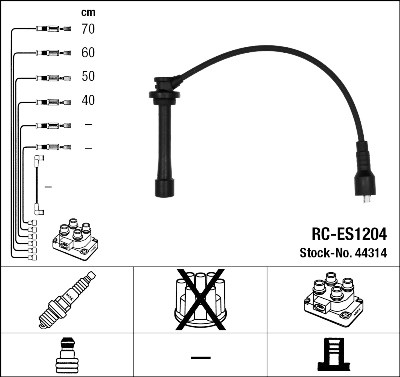 Jeu de câbles d'allumage NGK 44314