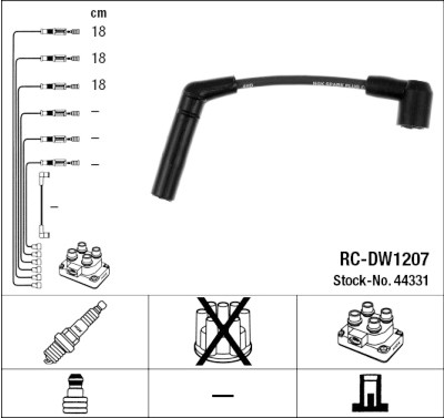 Jeu de câbles d'allumage NGK 44331